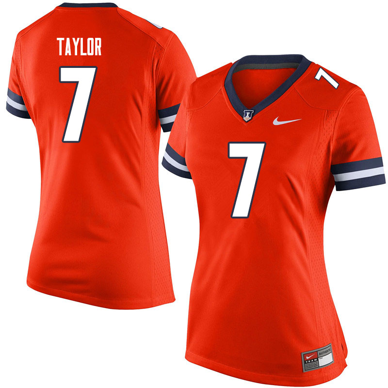 Women #7 Coran Taylor Illinois Fighting Illini College Football Jerseys Sale-Orange